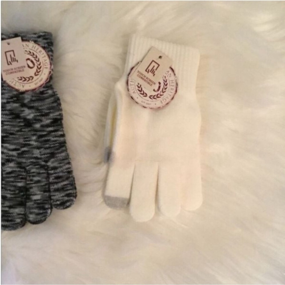 SO magic style knit gloves Woman's Juniors black ivory & Spacedye set - Picture 2 of 16